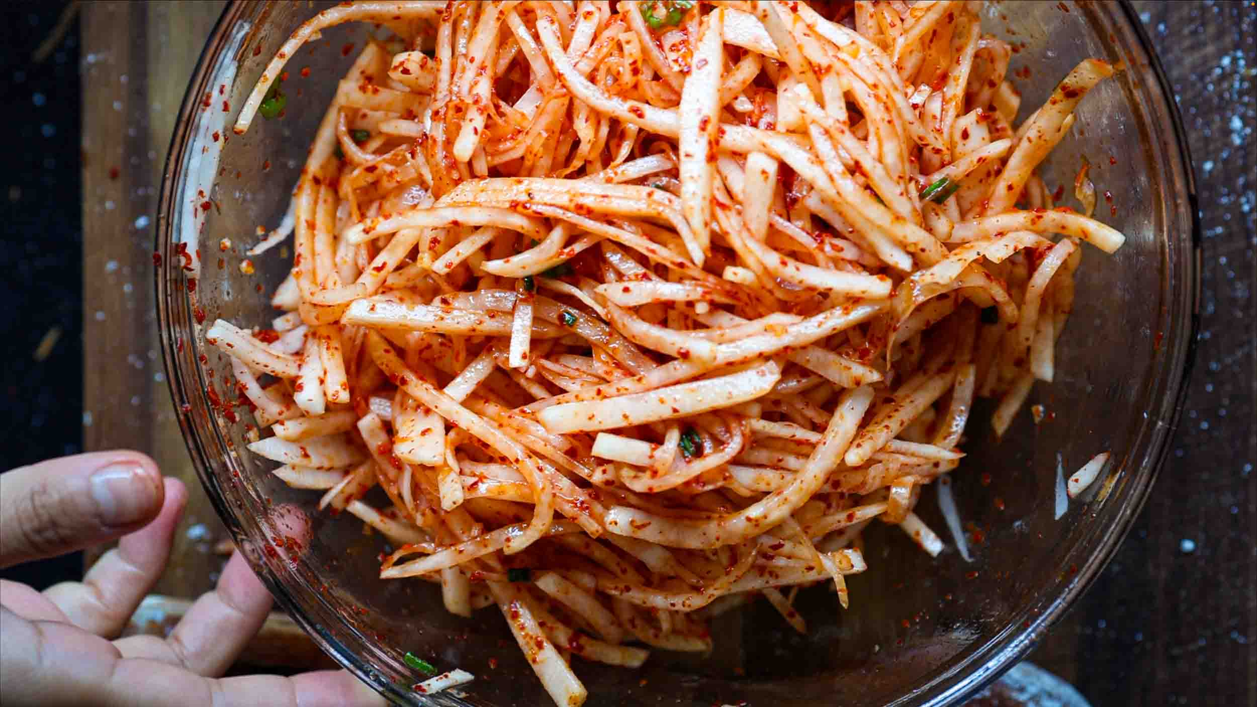 hero image of korean radish salad